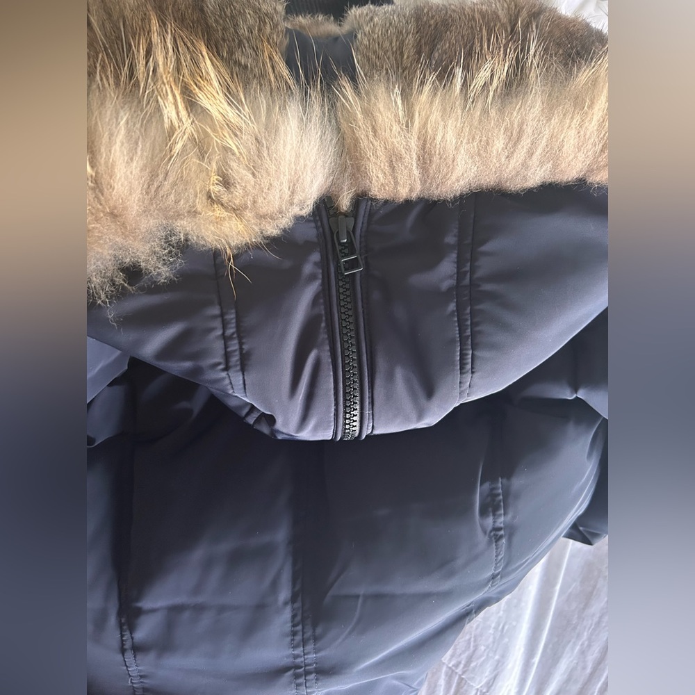 RUDSAK Atelier Noir Navy Blue Puffer Coat with Fur Trim - Picture 9 of 14